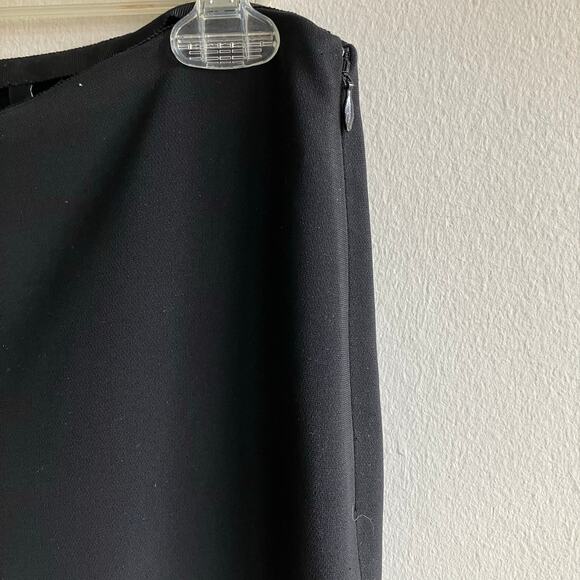 Theory Crepe Flare Leg Pants Size 8 Black Office Business Academia Work Preppy - Picture 9 of 11